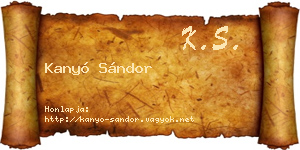 Kanyó Sándor névjegykártya