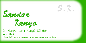 sandor kanyo business card